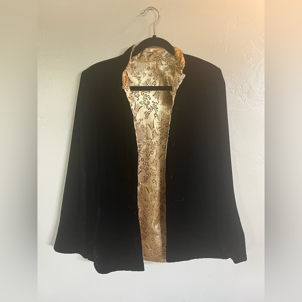 One of a kind reversible velvet and silk jacket